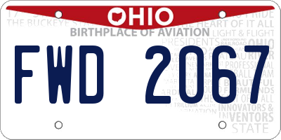 OH license plate FWD2067