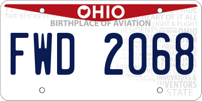 OH license plate FWD2068