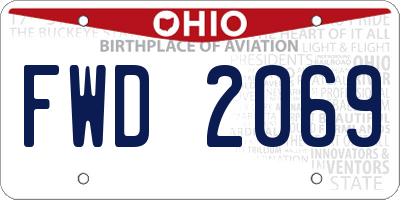 OH license plate FWD2069