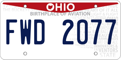 OH license plate FWD2077