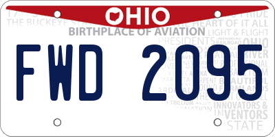 OH license plate FWD2095