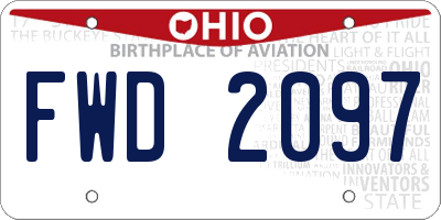 OH license plate FWD2097