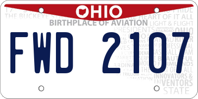 OH license plate FWD2107