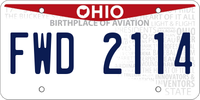 OH license plate FWD2114