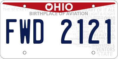 OH license plate FWD2121