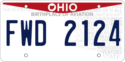 OH license plate FWD2124
