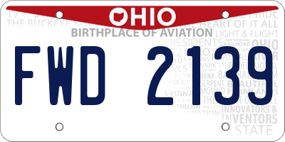 OH license plate FWD2139
