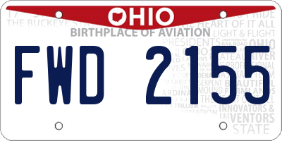 OH license plate FWD2155