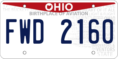 OH license plate FWD2160