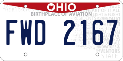OH license plate FWD2167