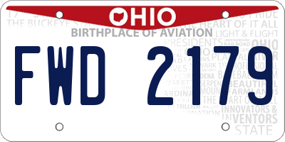 OH license plate FWD2179