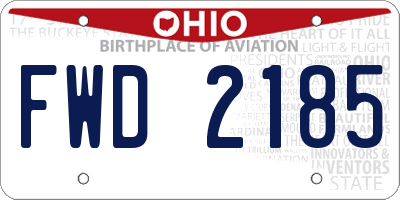 OH license plate FWD2185