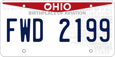 OH license plate FWD2199