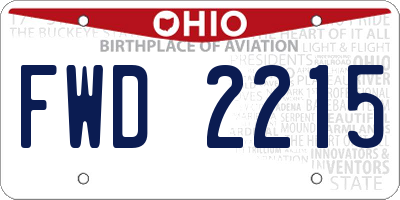 OH license plate FWD2215