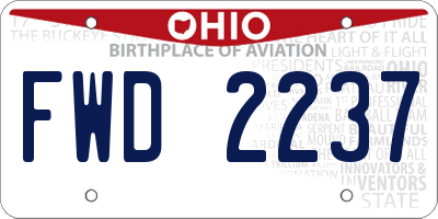 OH license plate FWD2237