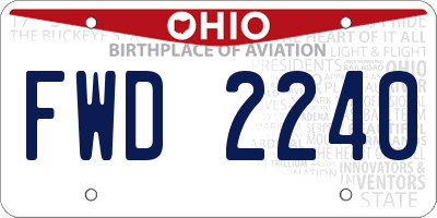 OH license plate FWD2240