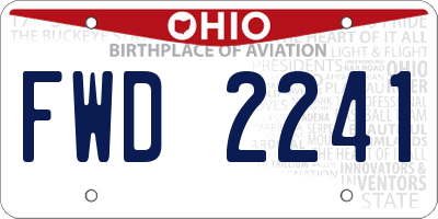 OH license plate FWD2241