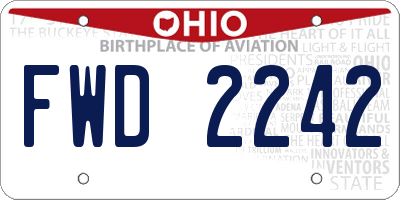 OH license plate FWD2242