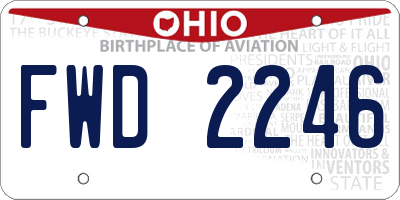 OH license plate FWD2246