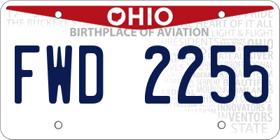 OH license plate FWD2255