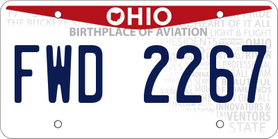 OH license plate FWD2267