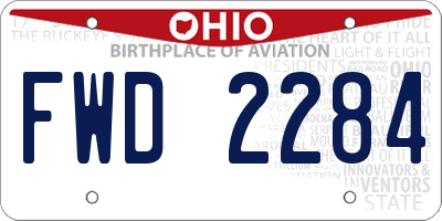 OH license plate FWD2284