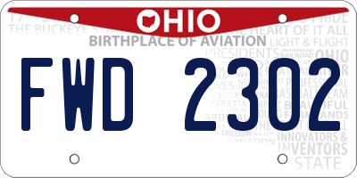 OH license plate FWD2302