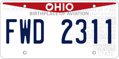 OH license plate FWD2311