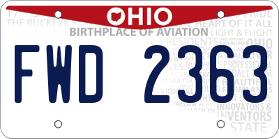 OH license plate FWD2363