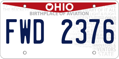 OH license plate FWD2376