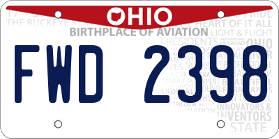 OH license plate FWD2398