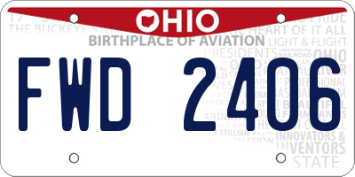 OH license plate FWD2406