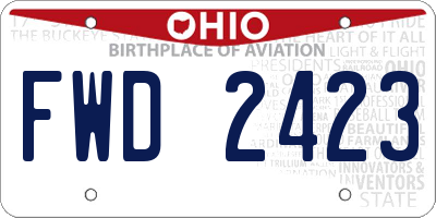 OH license plate FWD2423