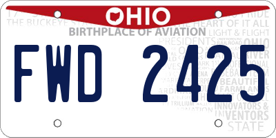 OH license plate FWD2425