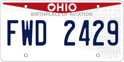 OH license plate FWD2429