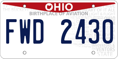 OH license plate FWD2430