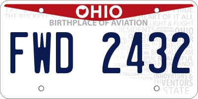 OH license plate FWD2432