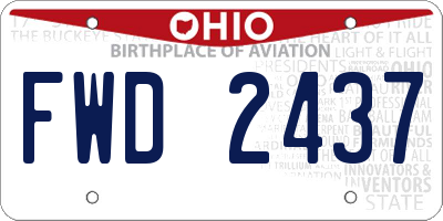 OH license plate FWD2437