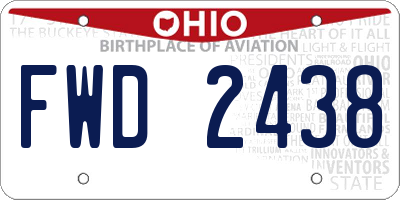 OH license plate FWD2438