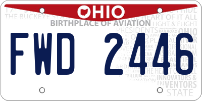 OH license plate FWD2446