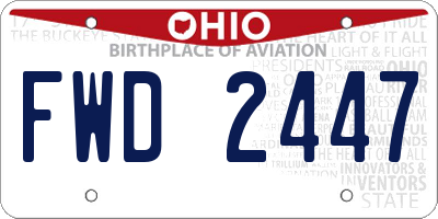 OH license plate FWD2447