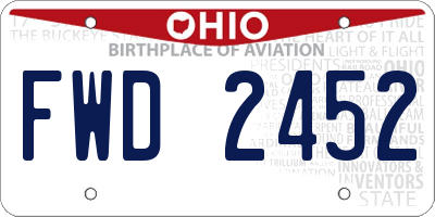OH license plate FWD2452