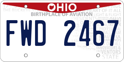 OH license plate FWD2467
