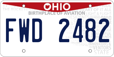 OH license plate FWD2482