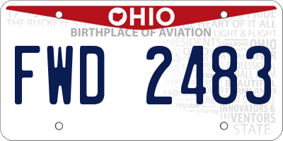 OH license plate FWD2483