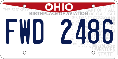 OH license plate FWD2486