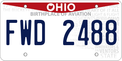 OH license plate FWD2488