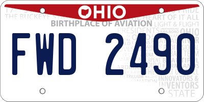 OH license plate FWD2490