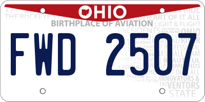 OH license plate FWD2507