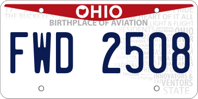 OH license plate FWD2508
